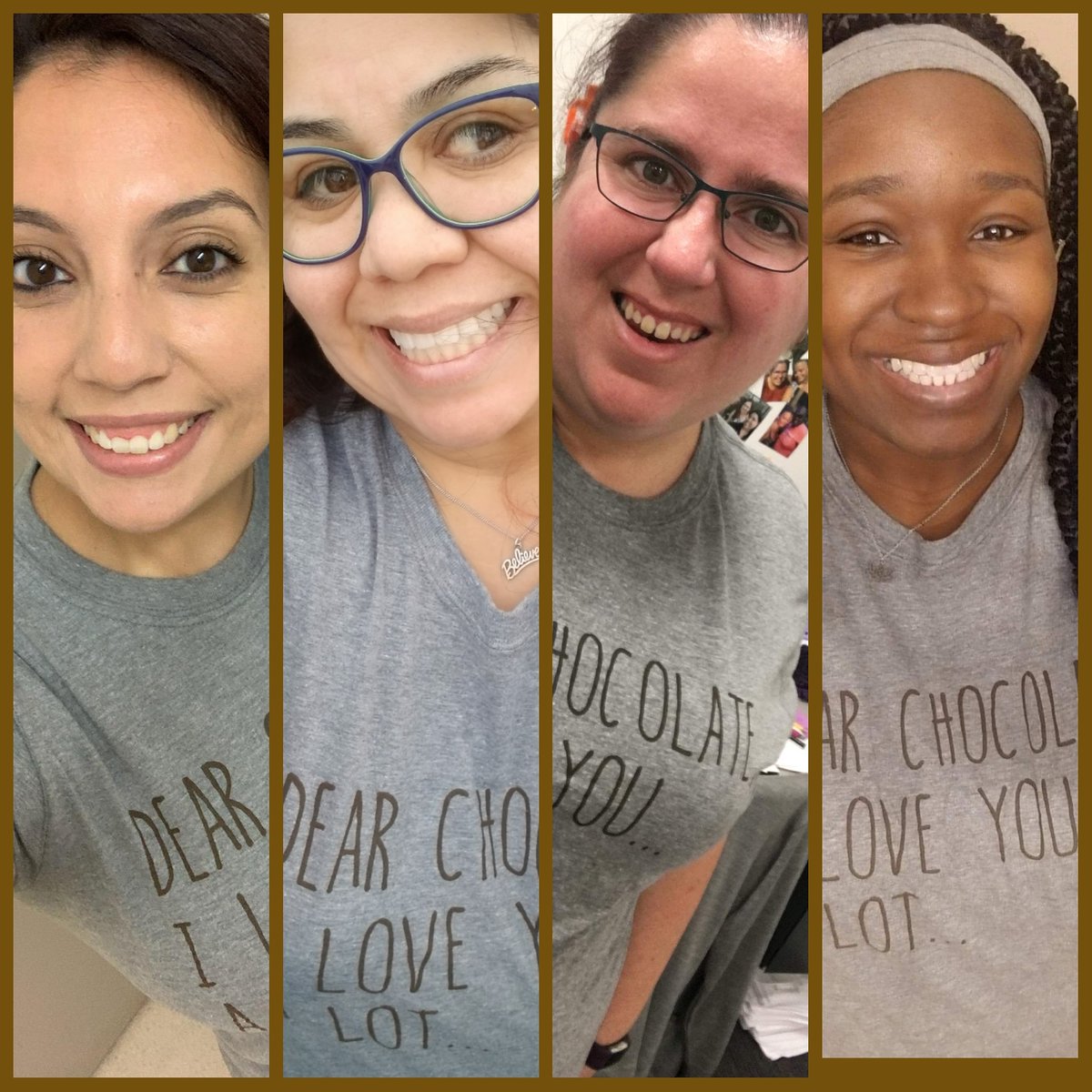 itsmrsgomez1112's tweet image. Finally got our "shirt selfie" collage done!  We are #SquadGoals !  We're all connected in some way to @AliefISD ! (2 Rams, 2 current and 2 former AISD teachers) #trainingtobewonderwoman #teamsloth #chocoloco2019 #AliefProud #teachersgettingfit
@mspolkadottt
