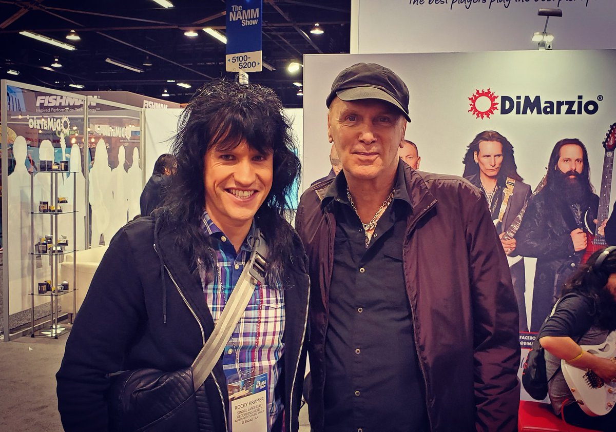 I had the pleasure of running into <a href="/BillyonBass/">Billy Sheehan</a> at the <a href="/DiMarzioInc/">DiMarzio</a> booth at the <a href="/NAMMShow/">NAMMShow</a> today! Definitely one of my favorite bass players, excellent technique and feel, discovered him thanks to @stevevaihimself. Also a very nice guy!
#Namm #Namm2020