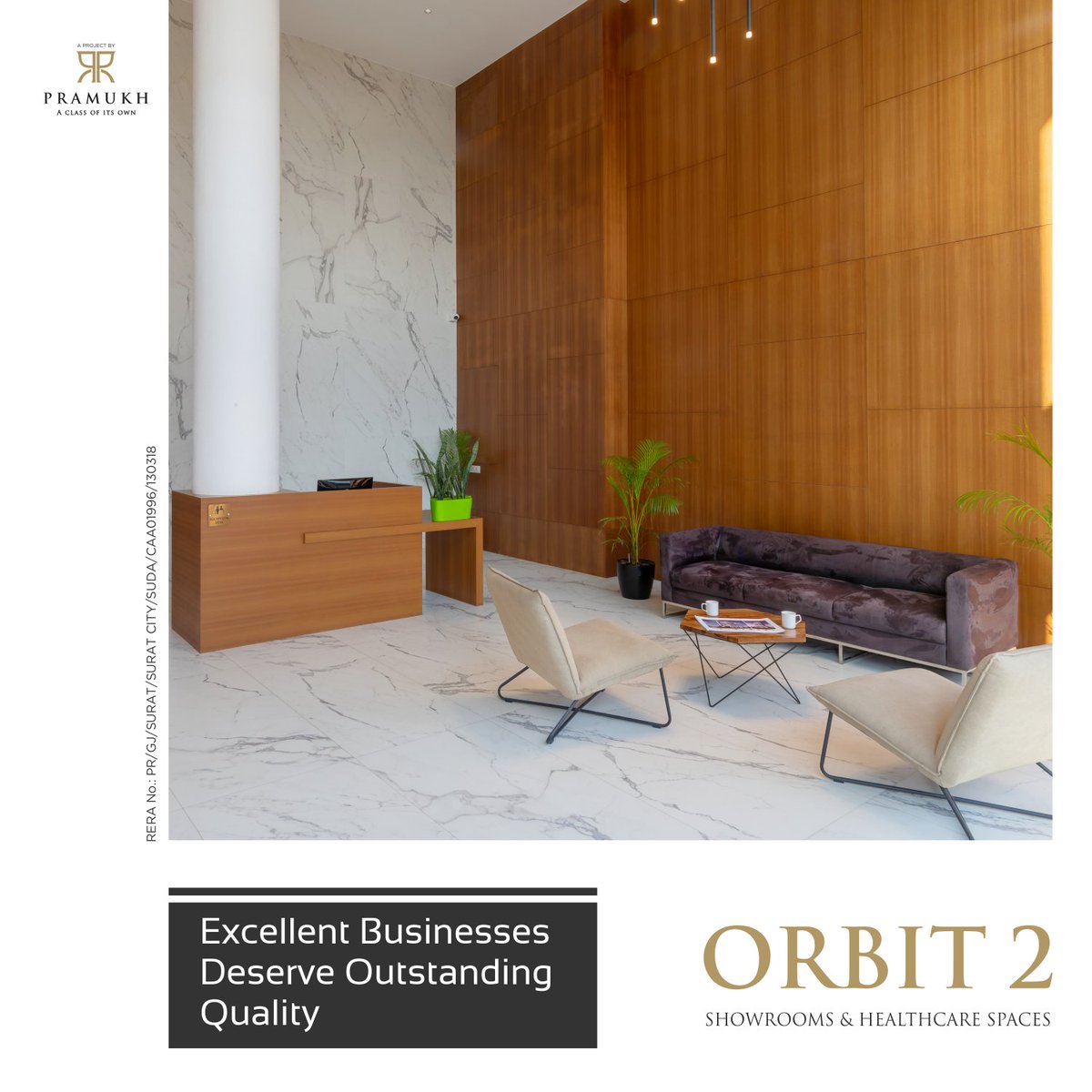 pramukhgroup's tweet photo. We are proud of our quality! Your business deserves the best of everything. Book your office with us today! 
#PramukhGroup #RealEstate  #Orbit2 #CommercialSpaces #Surat #Commercial https://t.co/vZ547NFuRJ