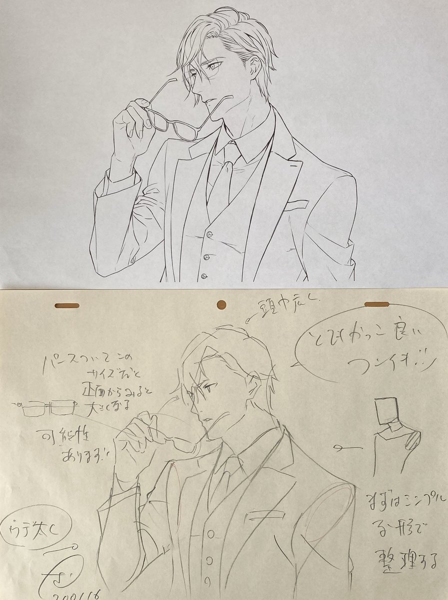 かなり上手い塾生さんの背広バストアップです。
かっこよく描こうとすればするほど土台を見失いガチになります。
複雑な形ほどシンプルな素体から。 