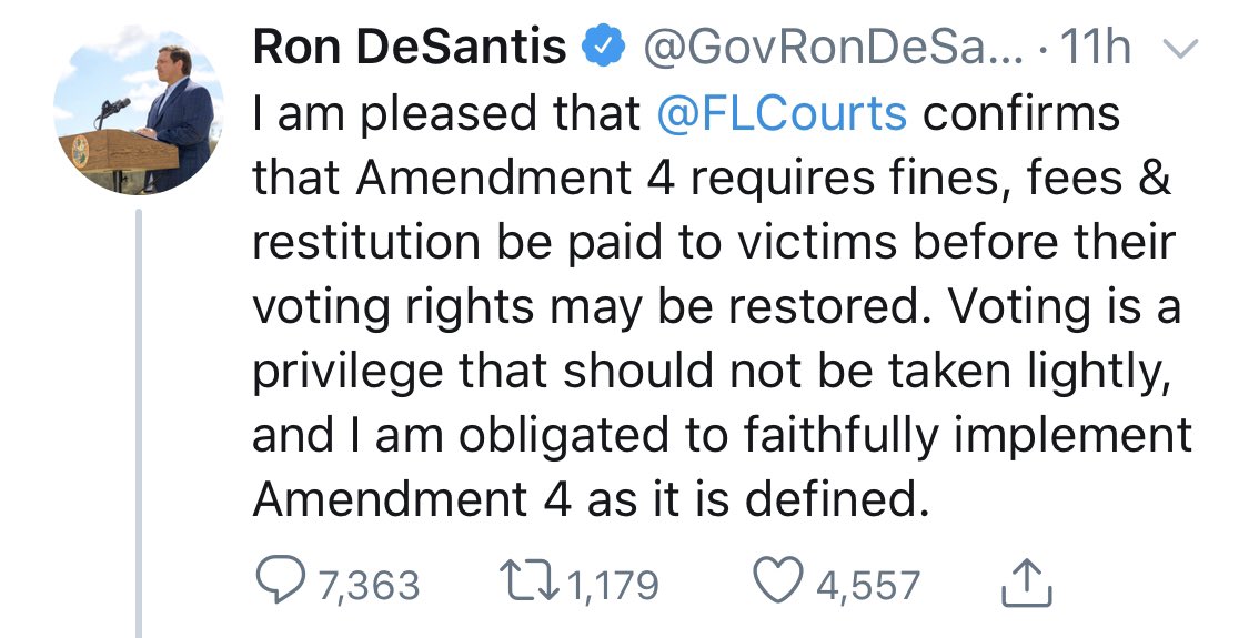 As entertaining as this has been, I've got an 8am conference call and then a court hearing Good night folks! Enjoy Governor DeKlantis getting ratioed in my absence