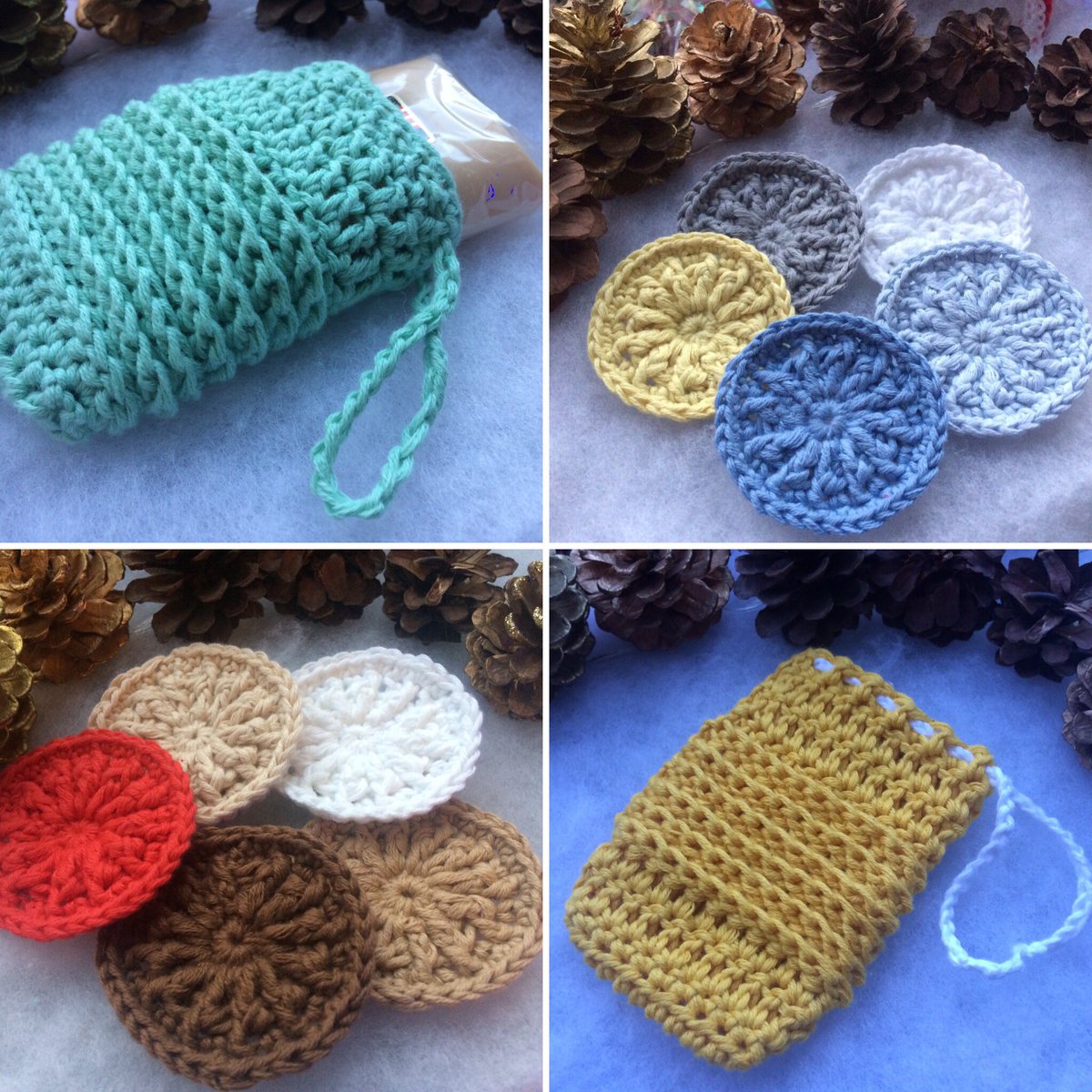 Doing my little bit to reduce waste #ecocrochet 🥰 #crochetmakeupremoverpads #soapsaverbags #reusable #crochet #craftingforwellbeing