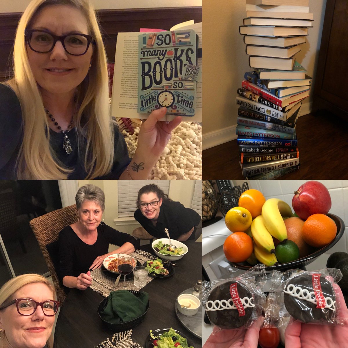 KimVrana's tweet photo. Doing my homework for ME: Dinner and unhealthy desserts at “Hotel step momma”, prepping Wendy for tomorrow, and READING!!!  I feel a breakthrough coming on...biggest decision tonight was ebook or paper book. ❤️🍻🍽🧁🍝🥗📚 #tbcoach @wendyangel04 @Principal_Coach https://t.co/QVR3Lrrb9q