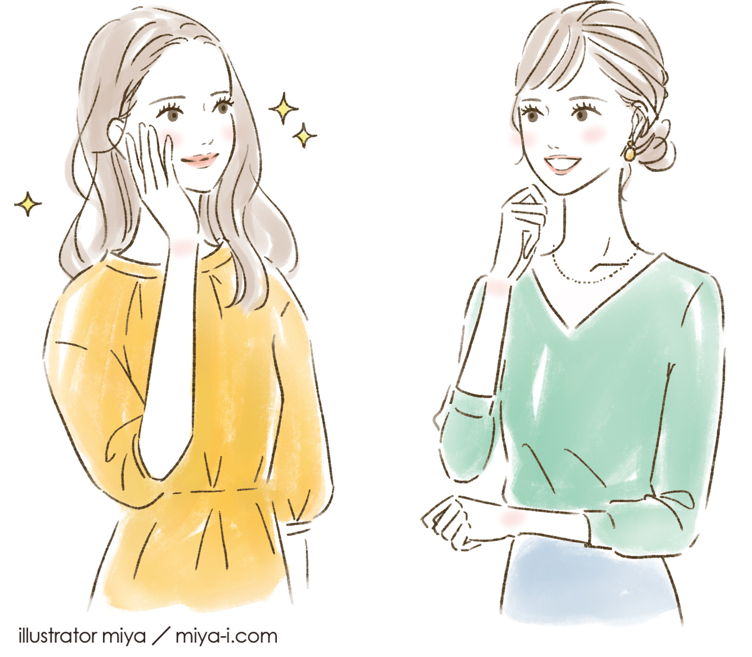 Miya イラストレーター 三省製薬さま化粧品ブランド Dermed デルメッド にて 友人ご紹介キャンペーンリーフレットイラストを担当いたしました ご購入の方にはすでに届いているかと思います ブログ T Co Wv69s3hqxb イラ通 にもアップ