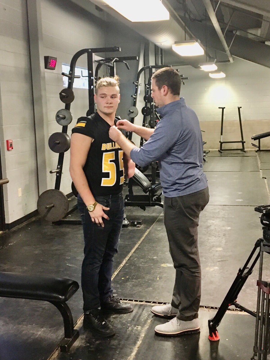 SchoolHampton's tweet photo. HHS is proud to announce that Senior Tristen Peebles has been nominated for the Paul Eells Award, which is given to a Arkansas High school football player who best exhibits perseverance, determination, courage and resolve in the face of adversity. KATV came to HHS this week!! https://t.co/1ri61lIB9T