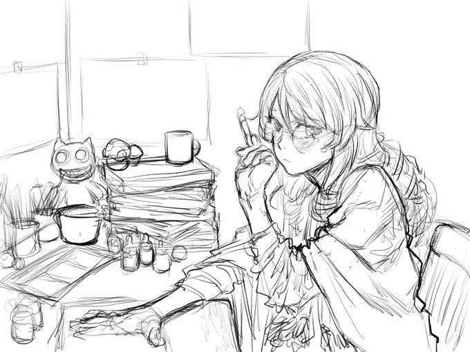 連載開始前にラクガいてたちょっと大人になって絵本作家もやってるってイメージで描いてた森久保の下書き出てきた
清書しなさそうなので供養 