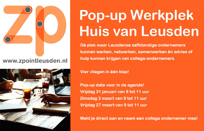 ZPointLeusden's tweet photo. Als zelfstandige ondernemers hebben we elkaar veel te bieden. Daarom start ZPoint vanaf 31-01 ‘pop-up werkplek’ voor Leusdense zelfstandige ondernemers. Lees meer en direct aanmelden via https://t.co/52tYrAsAJ5

#zegthetvoort #deelhetvoort #leusden #popup #werkplek #zpoint https://t.co/ZuM48r5VCT
