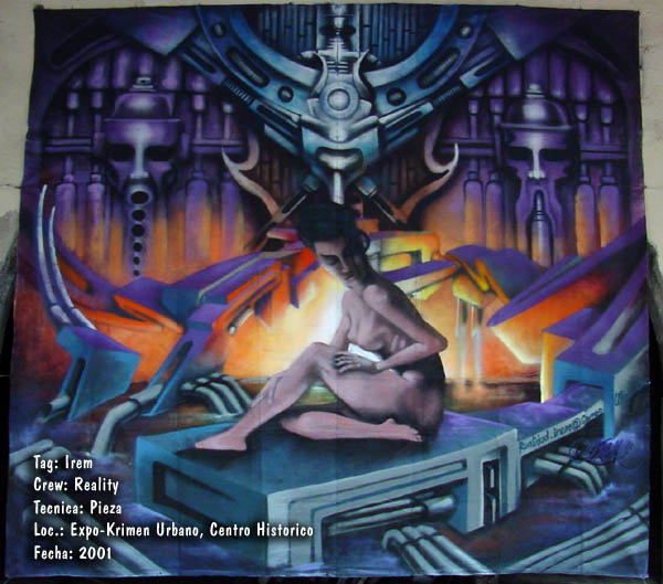 MendozaVico's tweet photo. #RestInPaint Q.E.P.D hoy falleciรณ una persona importante en la historia del #graffiti en #CDMX .
IREM (Real Sur) desde #Xochimilco, se inspirรณ en H. R. Giger. para crear su estilo y reinterpretarlo en su obra.
@graffitiarteorg 2001 #DF. Fotos: Fly - Kolords Magazine https://t.co/St9i75Qs4g