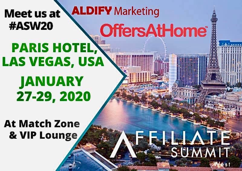 OffersAtHome's tweet photo. Meet Aldify Marketing &amp; https://t.co/pfc3CSfO8b Team at #ASW20 in Las Vegas, Paris Hotel. meet at Match Zone &amp; VIP Lounge. Lets discuss true performance Marketing

#offersathome #aldifymarketing #asw20 #affiliatemarketing #lasvegas #affiliatesummitwest #onlinecoupons https://t.co/jxAmXZ0APU
