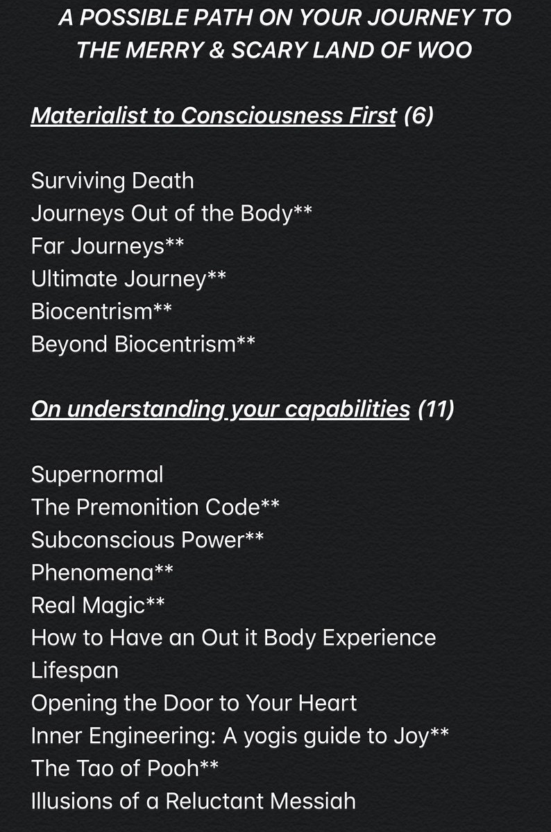 _Desmoden's tweet image. Feeling lost &amp;amp; overwhelmed when you start researching the Phenomena is _not_ pleasant but normal. 

For me solving that meant reading ~40 books. 

Here is the full list of what I have read over the last ~3 years with subcategories by reason. 

@TheCirclePath @theyre_heeeere