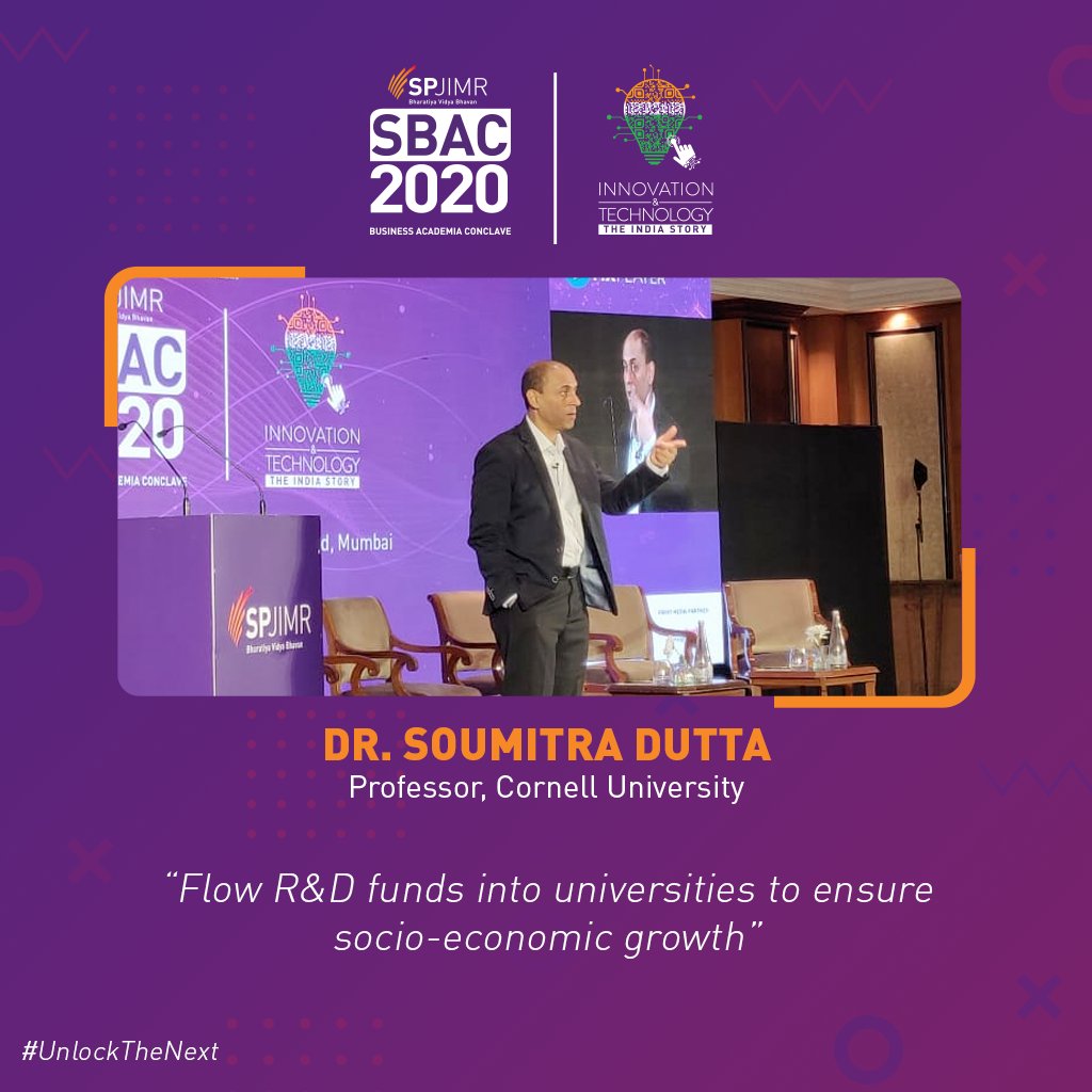 SPJIMR's tweet photo. Dr. @soumitradutta  @Cornell shares that the key to progress across dimensions in a society is combining people &amp; technology together under the right governance systems. #SBAC2020 #UnlockTheNext

Watch #SBAC2020 LIVE: https://t.co/RvSDEzDKME https://t.co/PhE0d46oOL