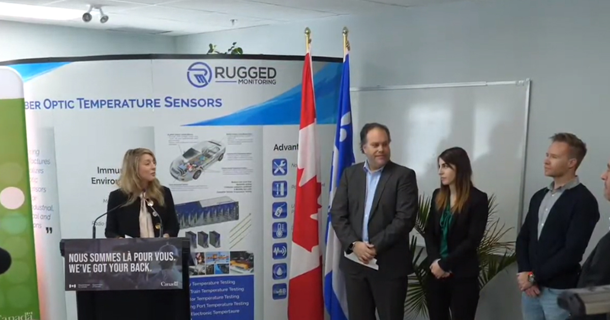 ruggedmon's tweet photo. Rugged Monitoring is happy to have benefited from Canada Economic Development Grant. We thank the Honourable minister #HonMelanieJoly
#RuggedMonitoring also congratulates it's peer #SMEs #Nucleom #MycaHealthInc #CanExplore #ShuotInc #EtiquettesMultiActionLabels #UsitechnovInc https://t.co/rD31itxBNn