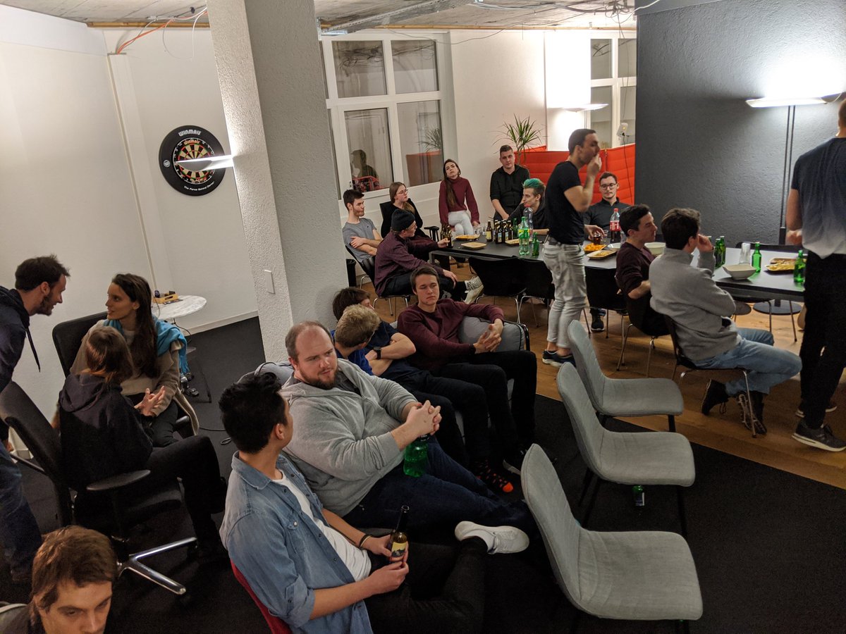 Full house at yesterday's <a href="/VueBerne/">VueBerne</a> Meetup. Thanks to <a href="/NatthakitK/">Nattha</a> for the interesting talk about <a href="/nuxt_js/">Nuxt</a>, <a href="/lady_mashiro/">Lady Mashiro</a> for organizing the events and novu for the hospitality!