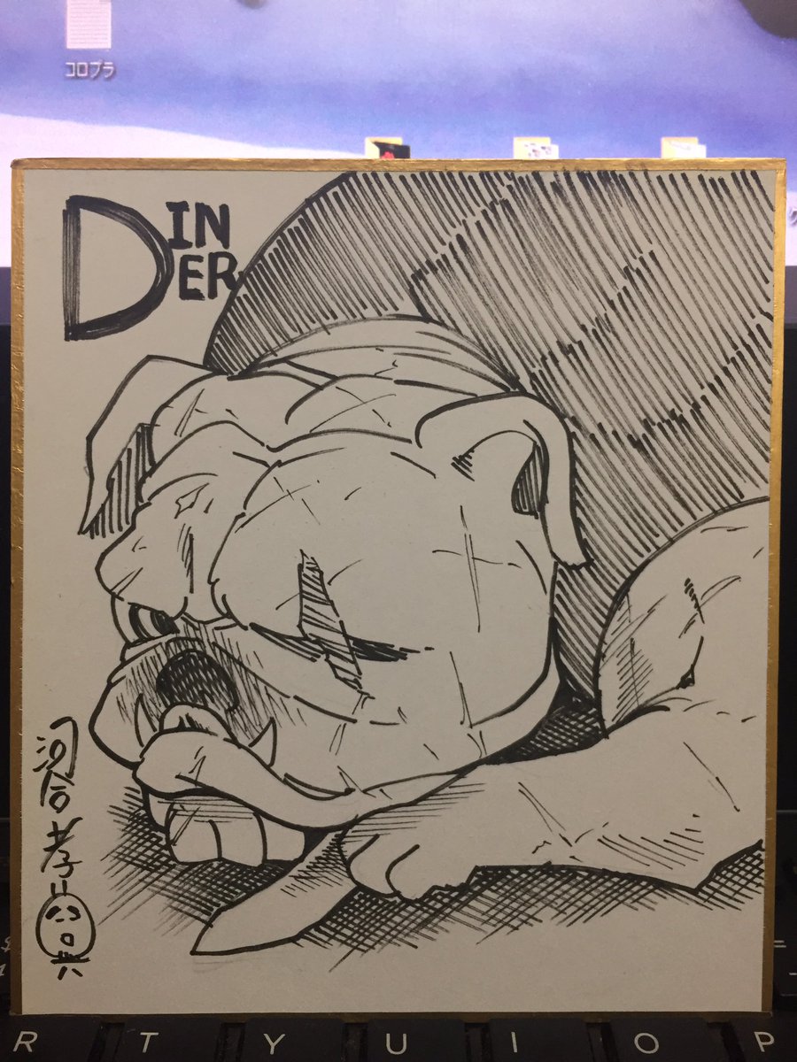 新年会で描けなかった昨日の分含めて今日は二枚。
菊千代とギデオン!
このギデオンの少年時代の話が濃くて酷なんですよ…どこで見れる?リツイ先の今日発売のダイナー9巻で見れますよ!是非!! https://t.co/udviRKfOv5