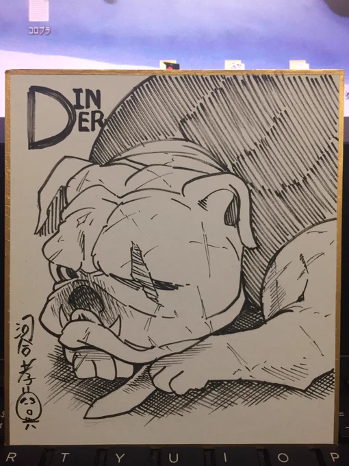 新年会で描けなかった昨日の分含めて今日は二枚。
菊千代とギデオン!
このギデオンの少年時代の話が濃くて酷なんですよ…どこで見れる?リツイ先の今日発売のダイナー9巻で見れますよ!是非!! https://t.co/udviRKfOv5 