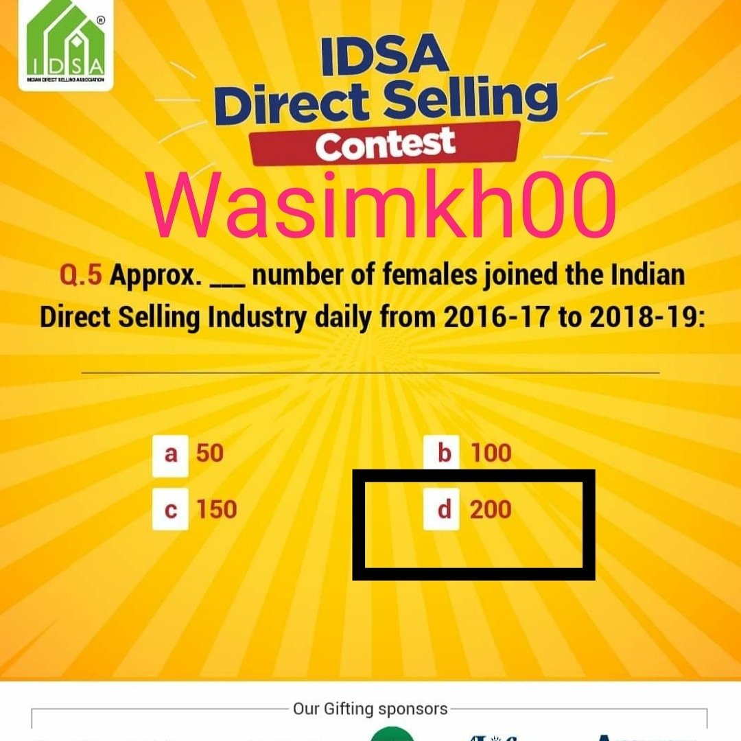 Wasimkh110's tweet photo. @IndianDSA @IMCBusinessHQ @4life @amwayindia @AvonIndia @Oriflame_India Ans) d . 200

#IDSA #IDSAContest

#ContestAlert #Contest #Giveaways #GiveawayAlert #Prizes #Giveaway #GiveawayContest #contestofchampions

💜❤💜
@IndianDSA 
💜❤💜

@chilled_Sup 
@mysterioussu 
@SujithDifferent 
@Smiley_Bharati 
@Zaaid08
@Aaravsingh28 
@ranchikuldeep 
@Aka5hKr https://t.co/byjwUreD0R