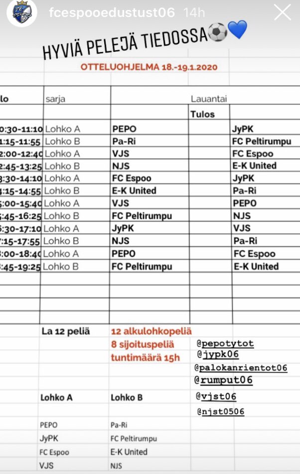 FCEspooT06's tweet photo. Espoon tytöt matkaa viikonlopuksi Imatralle Tammiturnaukseen! ⚽️💙 ⚽️ Hyviä pelejä tiedossa! #tammiturnaus #imatra #vamos  #fcet06 #fcespoot06 #fcespooedustust06 https://t.co/6jwvPVx0g5