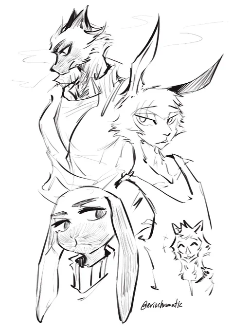 random sketchs of the newest beastars chapters so i guess this is spoilers??? i have a bunch of thoughts abt the recent developments that im gonna chuck in the thread 