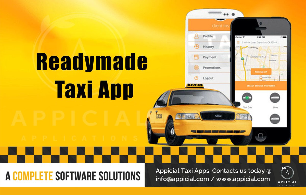 appicial's tweet image. Buy readymade Taxi App from leading iPhone app development company based in Delhi NCR, India.
bit.ly/2YeM8Iv
#readymadetaxiapp #readymadehiremetaxi #uberclonesourcecode #buytaxiappforsale #uberclonetaxibookingappsourcecode #appicial