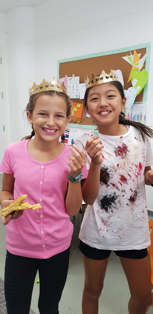 soldelski's tweet photo. Today, we had the famous #galettedesrois aka King's cake in #frenchclass. Many queens were crowned after they found the #feve 
Happy to share this special winter tradition @ISPPCambodia https://t.co/dXNThjz1cX