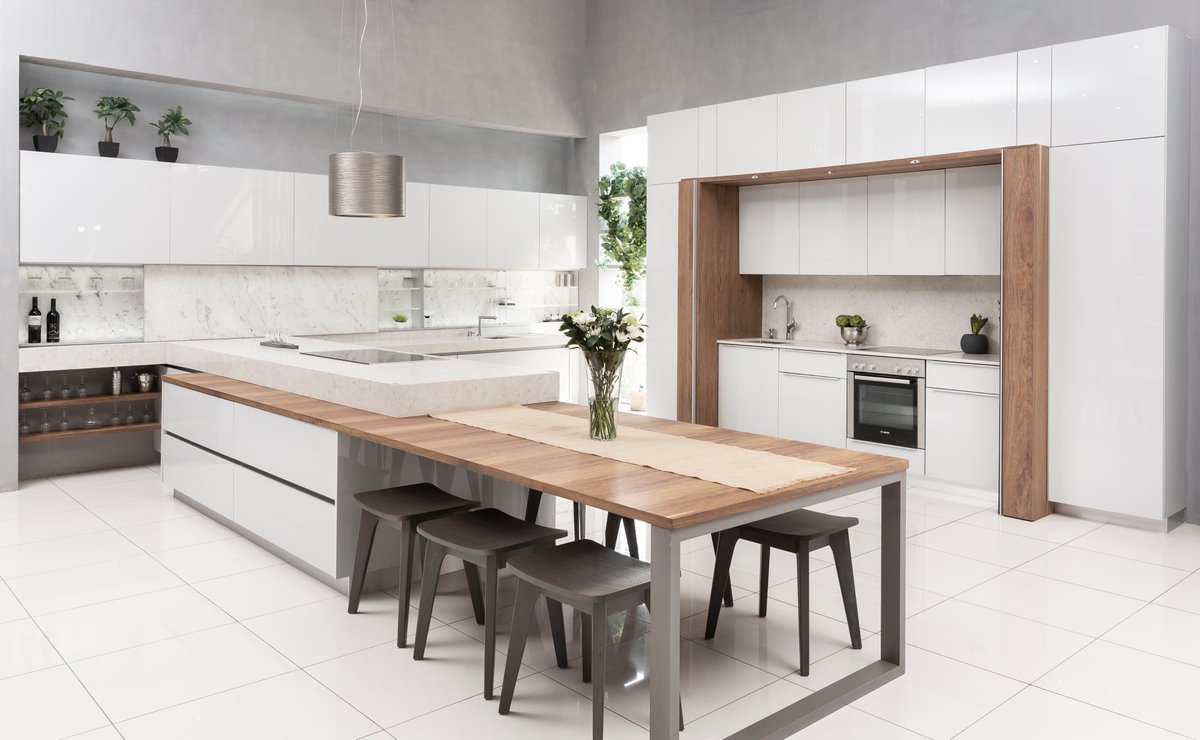 White acrylics and Venetian marble | Oak chairs | Solid wood pocket doors.

#kitchendesign
#furniture
#interiordesign
#homedecor