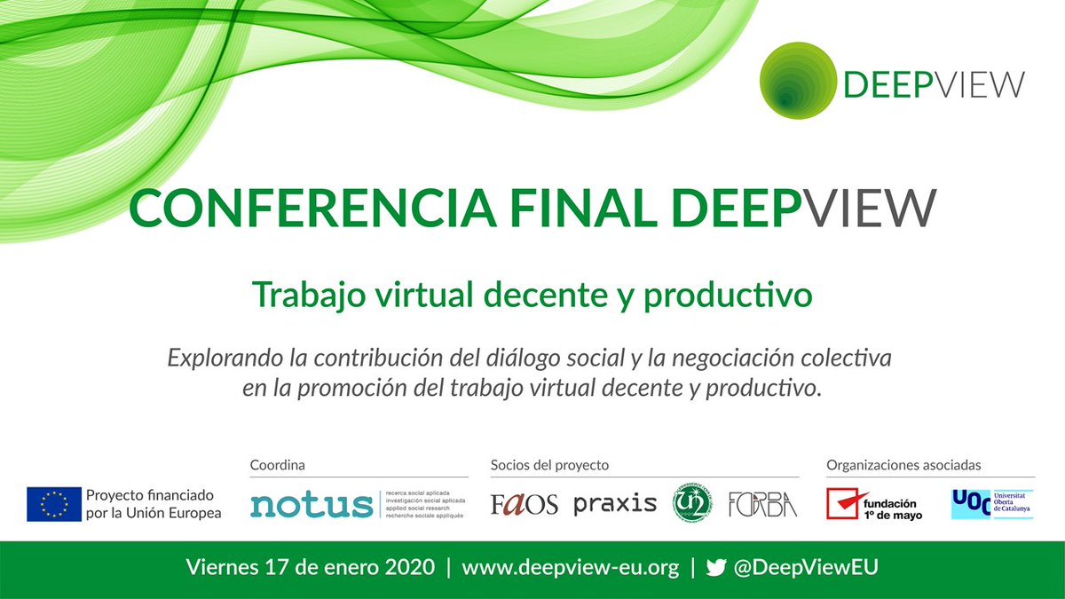 NOTUSasr's tweet photo. 🔴 A las 9:00 arranca la Conferencia Final de @DeepViewEU #VirtualWork en Austria, Estonia, Dinamarca, Portugal y España
@NOTUSasr @Praxis_Estonia @nova_fcsh #FAOS #FORBA
@UOCuniversidad @fundacion1mayo
Sigue el debate en 👉 @DeepViewEU https://t.co/mu39qGtdBK