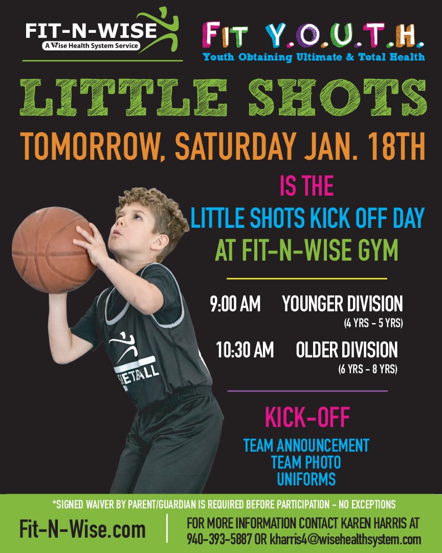 fitnwise's tweet image. Our Little Shots Kick Off is going on TOMORROW, January 18th! Keep an eye on this page as well as your emails for any updates regarding this event.
#LittleShots