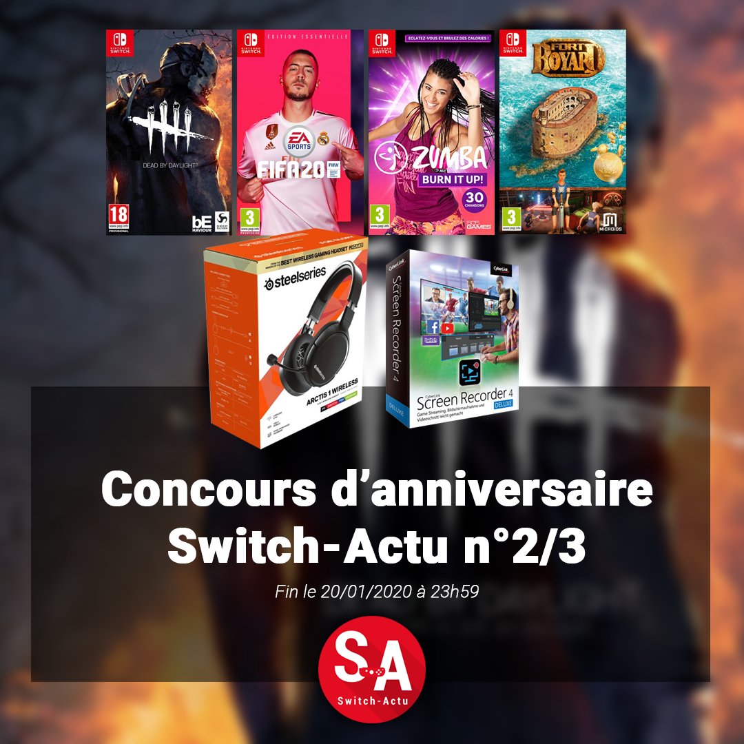 SwitchActu's tweet photo. ET HOP ! #CONCOURS 3e anniversaire Switch-Actu - n°2/3 🎂

Pour tenter de remporter ce 2e pack de lots, il vous suffit de :

👉 RT ce tweet
👉 Follow @SwitchActu
👉 Tweeter avec le hashtag #AnniversaireSwitchActu

(Fin du 2e concours le 20 jan. 2020 à 23h59. TàS le 21 jan.) https://t.co/u6YS7d9ZHB