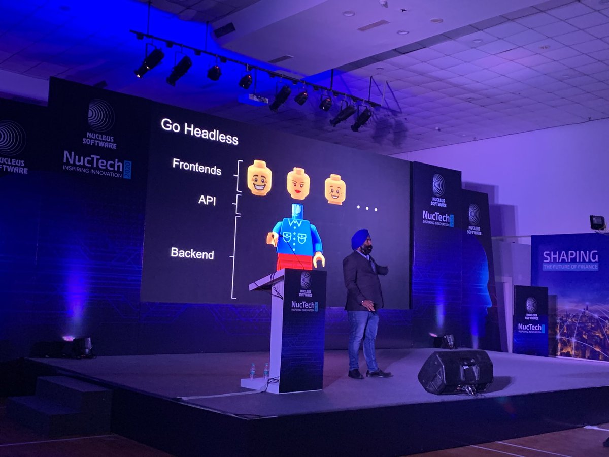 paragbhise's tweet image. #nuctech2020 ⁦@nucleussoftware⁩ Our first lightening talk speaker sharing his thoughts on Headless UI