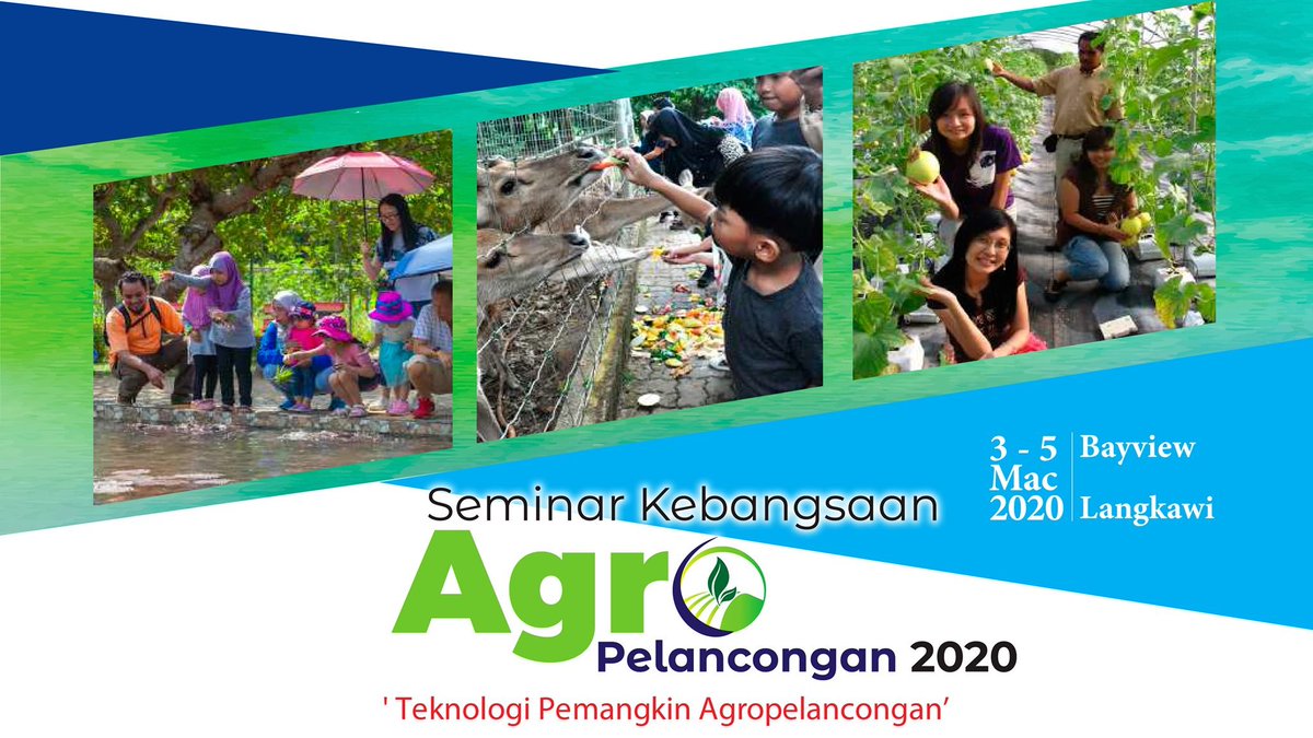 mardimalaysia's tweet photo. Seminar Kebangsaan Agropelancongan (AgroTour) 2020.

Sertai kami pada Seminar Kebangsaan Agropelancongan (AgroTour) 2020 yang akan berlangsung pada 3-5 Mac 2020 di Bayview, Langkawi.

Maklumat lanjut, layari laman web https://t.co/cYS5FkCCLD

'Teknologi Pemangkin Agropelancongan’ https://t.co/xwK8gWNXuz