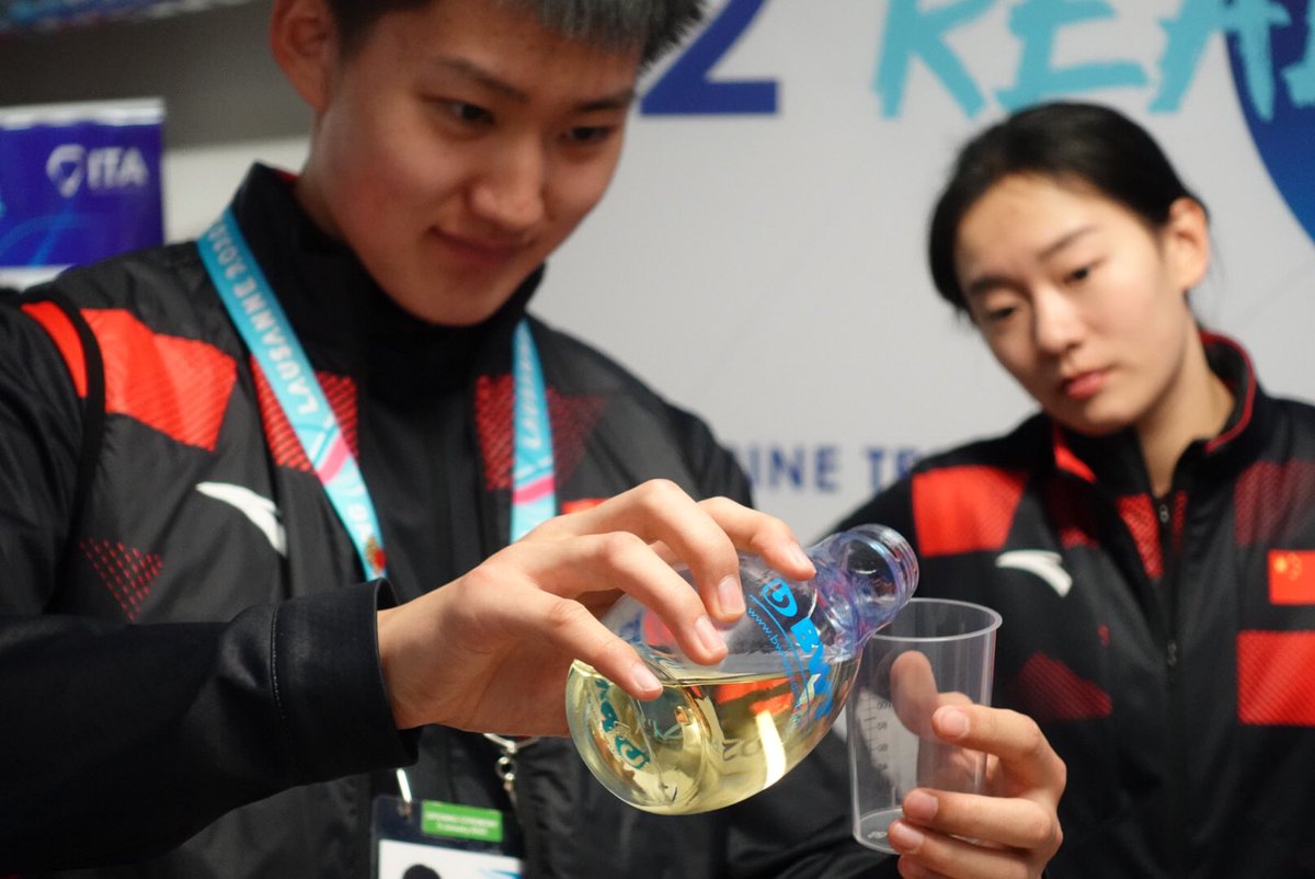 IntTestAgency's tweet photo. The #RealSportLab is set up in the #curling π₯ centre in ChampΓ©ry today where weβre conducting education sessions on the #doping control process with the great young athletes. Donβt worry, itβs only apple juice ππ§!
#KeepingYOGReal #Lausanne2020 https://t.co/UA3aI5WzVd