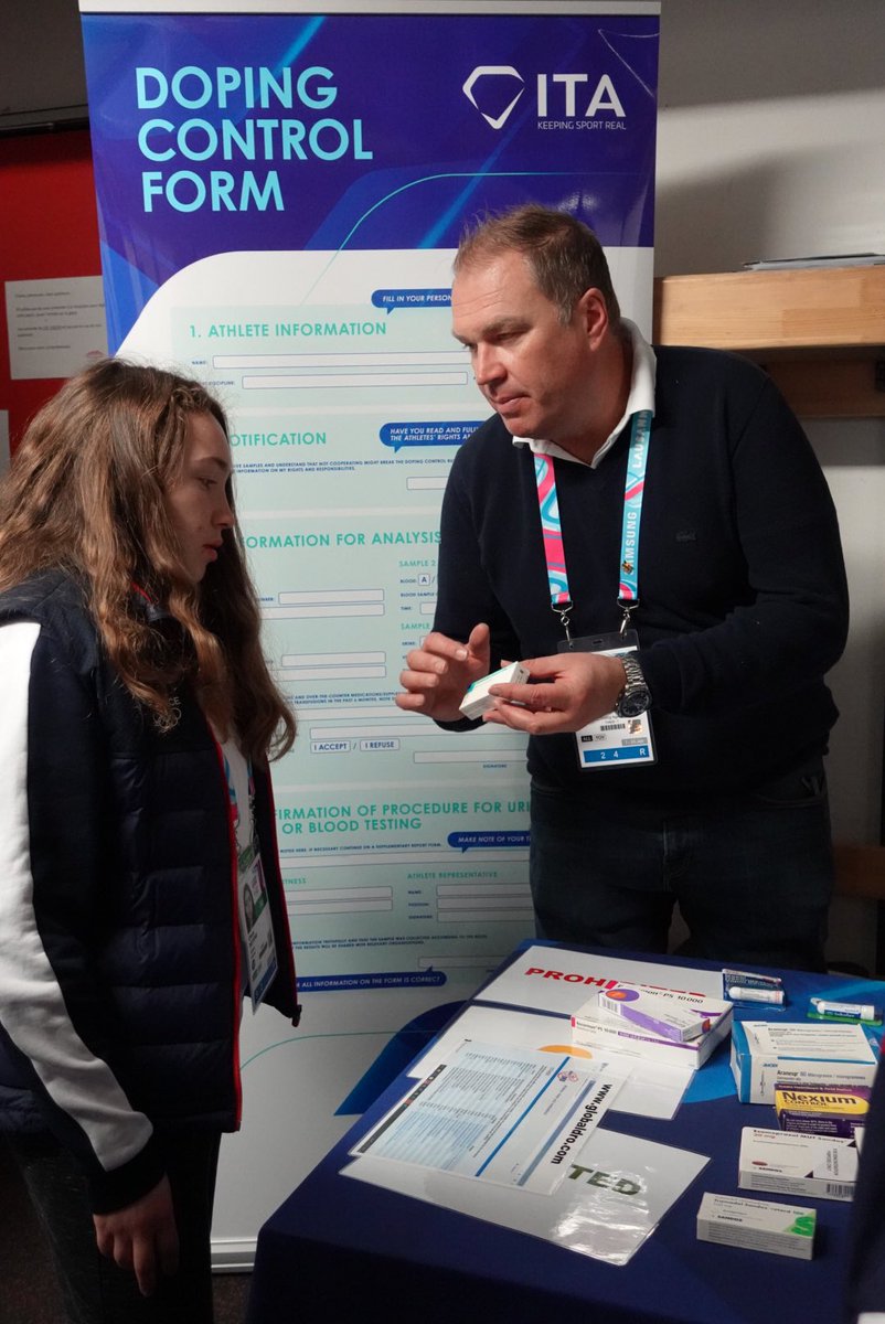 IntTestAgency's tweet photo. The #RealSportLab is set up in the #curling π₯ centre in ChampΓ©ry today where weβre conducting education sessions on the #doping control process with the great young athletes. Donβt worry, itβs only apple juice ππ§!
#KeepingYOGReal #Lausanne2020 https://t.co/UA3aI5WzVd