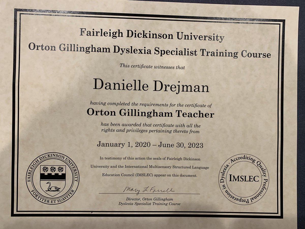 It’s official! I am FOREVER grateful to <a href="/mahwahschools/">Mahwah Public Schools</a> for giving me the opportunity to be in this incredible program! It truly changed me as a teacher. Congratulations to the rest of my cohort 💙🖤🤍 #MahwahConnects #OrtonGillingham