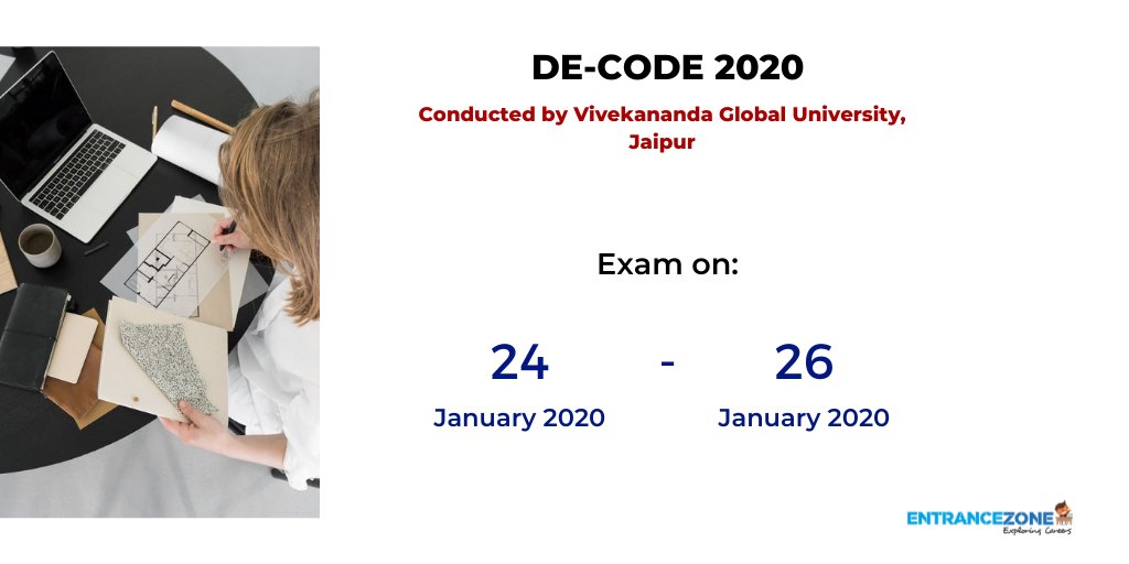 entrancezone's tweet photo. DECODE exam to be held this month.
Know more https://t.co/7gwxvJuNhi

#designaptitudetest #designexam #vivekanandaglobaluniversity #designtest #entrancezone https://t.co/1p9eOByAZO