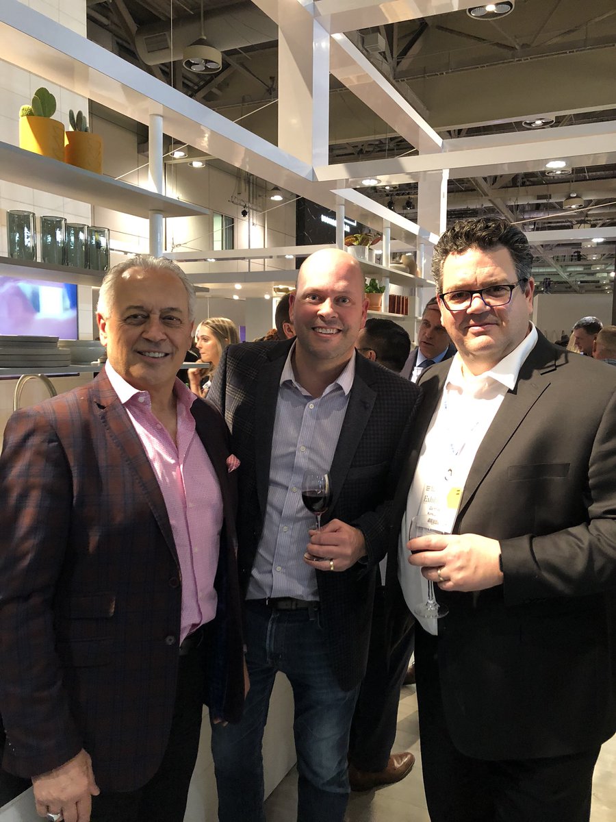 Great evening with our AD members Remo Cardinale of PMF and Matt Robinson of BA Robinson in Blanco’s booth with Garth Wallin at IDS Toronto.  <a href="/IDSToronto/">IDSToronto</a> #ADTogetherWeWin <a href="/blancoamerica/">BLANCO America</a>