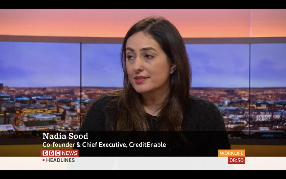 CreditEnable's tweet photo. CreditEnable CEO @NadiaSood spoke today on BBC World News https://t.co/utb32dqLAI from 20:10 in on how @CreditEnable are using #AI to make it easier for #banks &amp; #lenders to lend to #SMEs @AstiaAngel @IFC_org @ShellFoundation @GotoGrow_London @FinTechLabLDN  #BBCWorkLife #FinTech https://t.co/1CGbEagUDR
