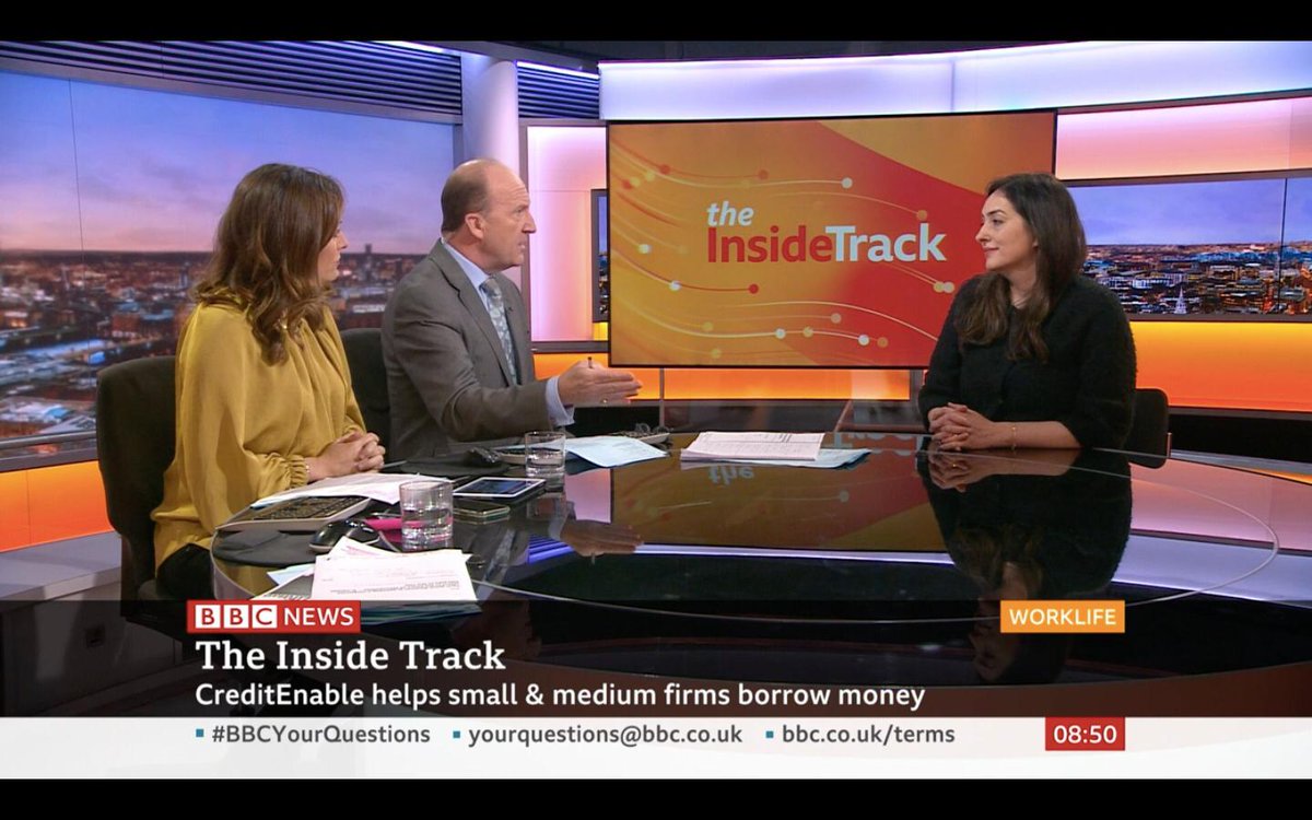 CreditEnable's tweet photo. CreditEnable CEO @NadiaSood spoke today on BBC World News https://t.co/utb32dqLAI from 20:10 in on how @CreditEnable are using #AI to make it easier for #banks &amp; #lenders to lend to #SMEs @AstiaAngel @IFC_org @ShellFoundation @GotoGrow_London @FinTechLabLDN  #BBCWorkLife #FinTech https://t.co/1CGbEagUDR