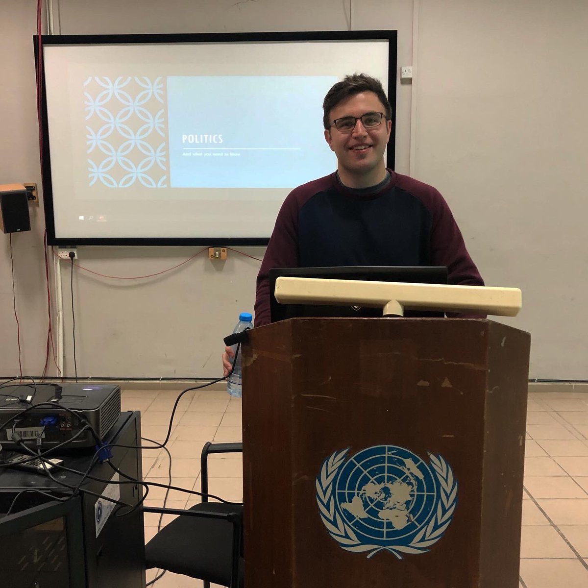 Shazzisays's tweet photo. LCpl Pryce sharing his passion for Politics in a fun way #MaximisingPotential #TheArtOfThePossible #KnowledgeAppliedIsPower #TOSCA31 #ArmyConfidence @27RegimentRLC @91Rlc @InnovationArmy @hq_recruiting @UN_CYPRUS https://t.co/HTp1r8Mu0g