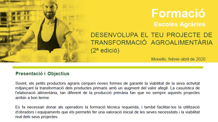 FoodLabHub's tweet image. Vols emprendre un #negoci #agroalimentari?

No saps com posar-te a fer el pla d'#empresa, ni els autocontrols, AAPPCC...

Doncs aquesta #formació de l'@eaemporda és per a tu! 👇
agora.xtec.cat/eaemporda/wp-c…
#Monells #obrador #EAEmpordà