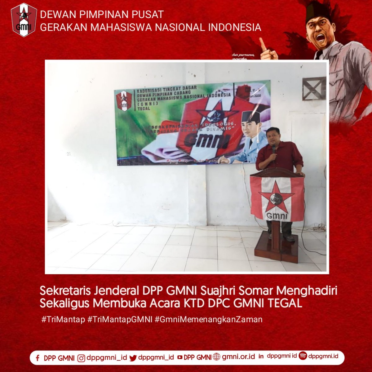gmnipedia_id's tweet photo. Sekretaris Jenderal DPP GMNI Bung Sujahri Somar Menghadiri Sekaligus Membuka Acara KTD (Kaderisasi Tingkat Dasar) DPC GMNI TEGAL. #TriMantap #TriMantapGMNI #GMNIMemenangkanZaman https://t.co/Wy8yEyBxmt