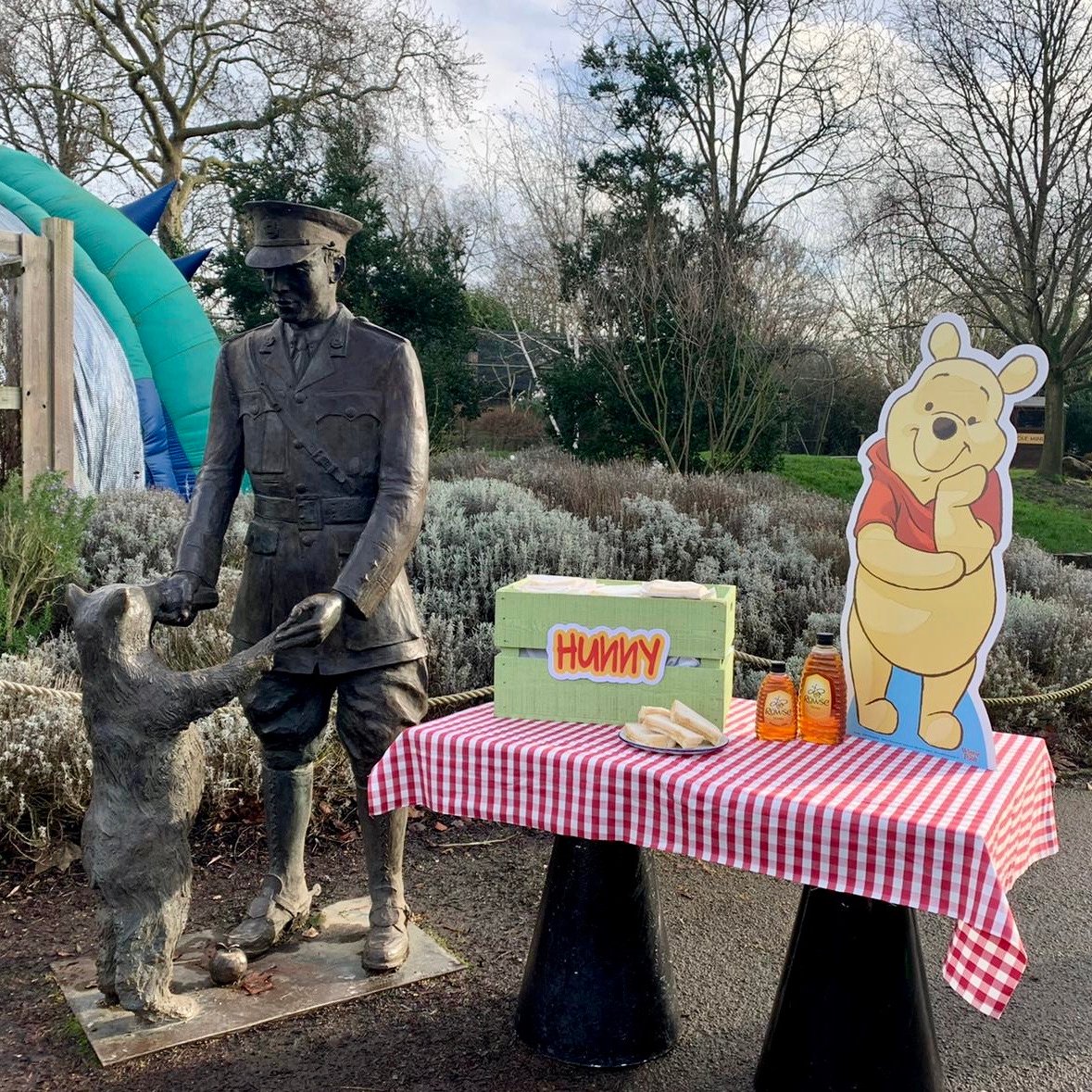 ZSLcatering's tweet photo. #WinnieThePoohDay comes to @zsllondonzoo
tomorrow and our new catering partner @benugo
will have #PoohBear's favourite 'hunny' sandwiches available in our Terrace Restaurant to celebrate the famous bear. Bring your own #PoohBear and join the fun! https://t.co/5xR9xsJnWp 🐻🍯🧸 https://t.co/GdbndPBCUd