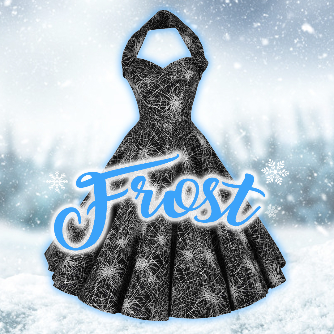 VivOfHolloway's tweet photo. We made this gorgeous dress just for you! Our limited edition Frost Halterneck Circle Dresses are now available on our website. The perfect print for this frosty weather, and the right style to enhance your slim waist. 
#1950scircledress #flareddress #50sswingdress https://t.co/JEZCamxjvi