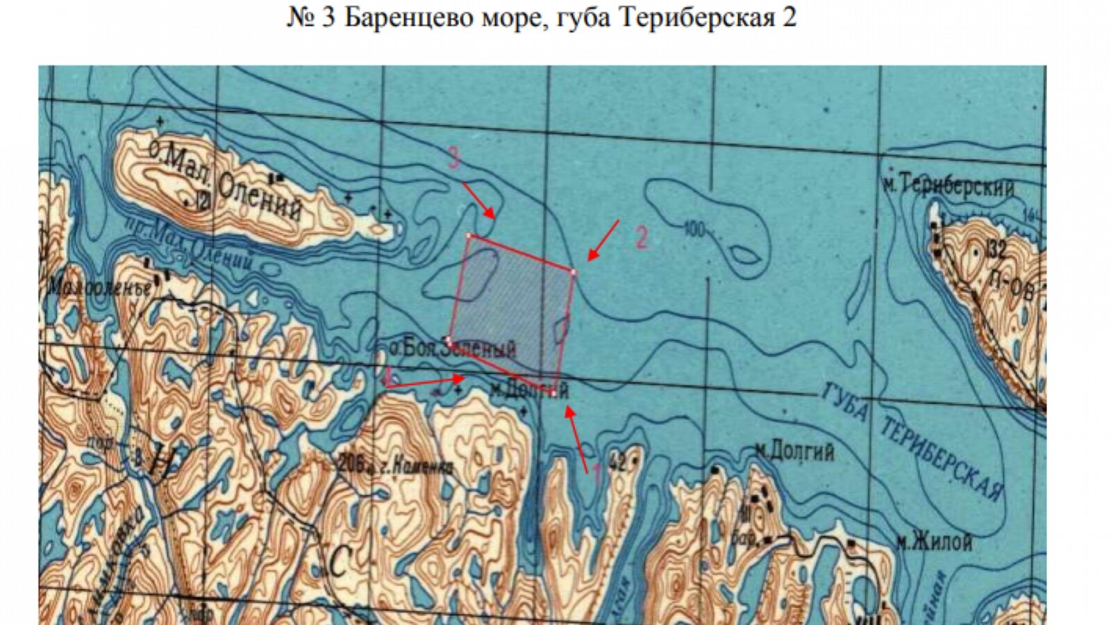 Карта глубин Териберской губы