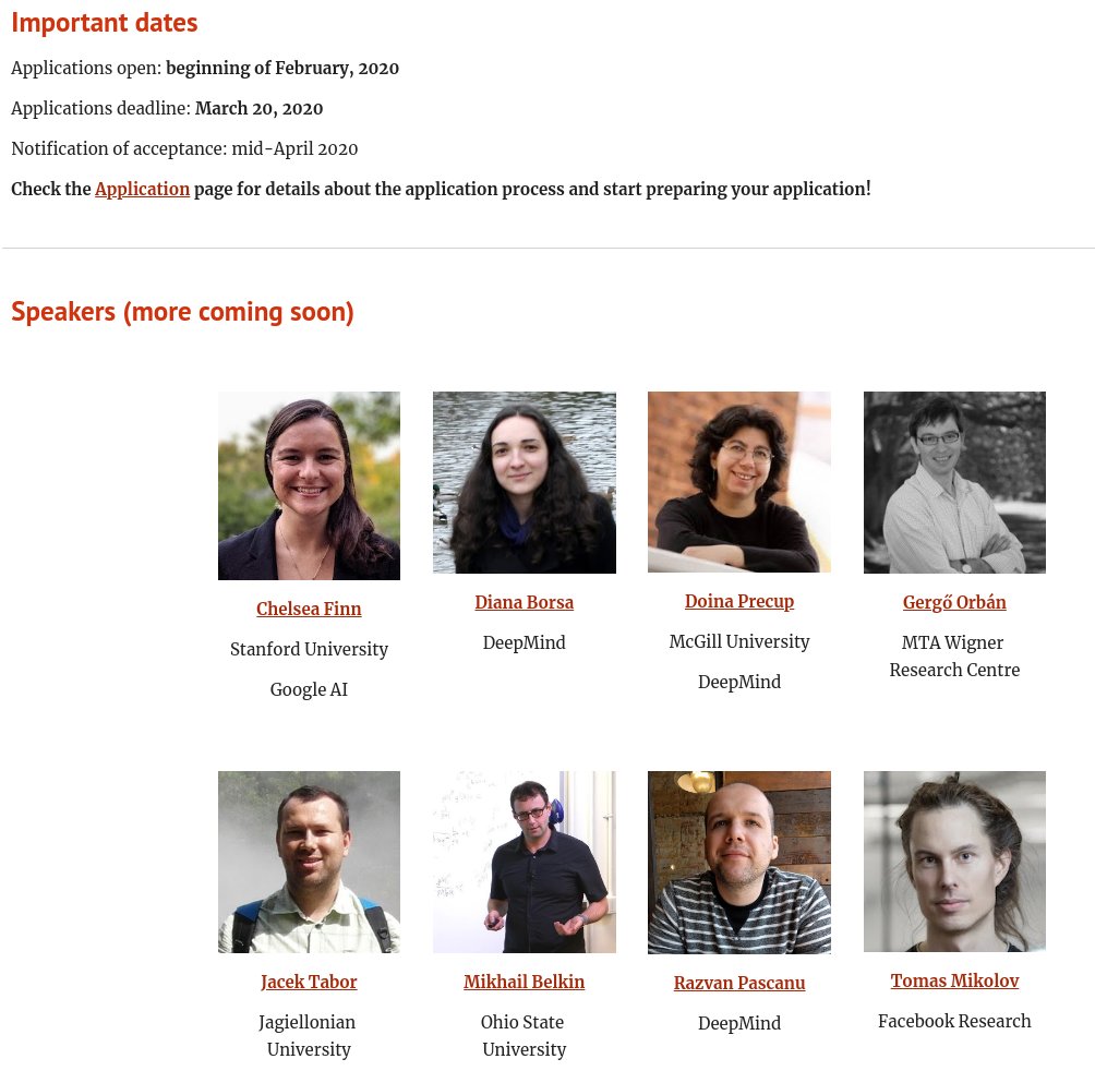 Check out our webpage eeml.eu for confirmed speakers, details about the application process, and school fees. Start preparing your application!