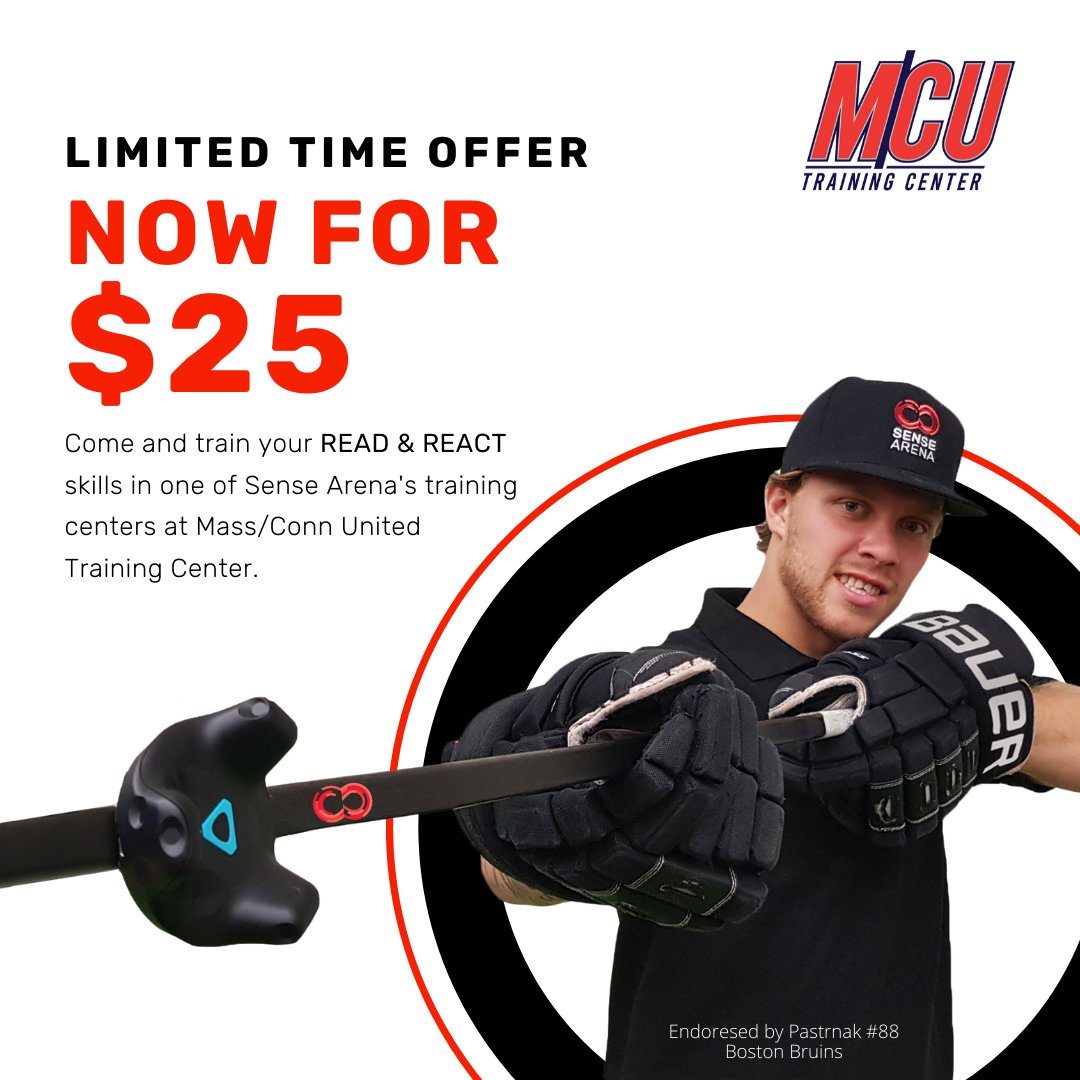 M/CU Training Center is offering a limited time of $25 per session.  This program is complimentary to the on-ice training.  30 minute session is considered 2 hours of training. Come in and see what everyone is talking about!!!!#sensearena#virtualtraining#m/cu