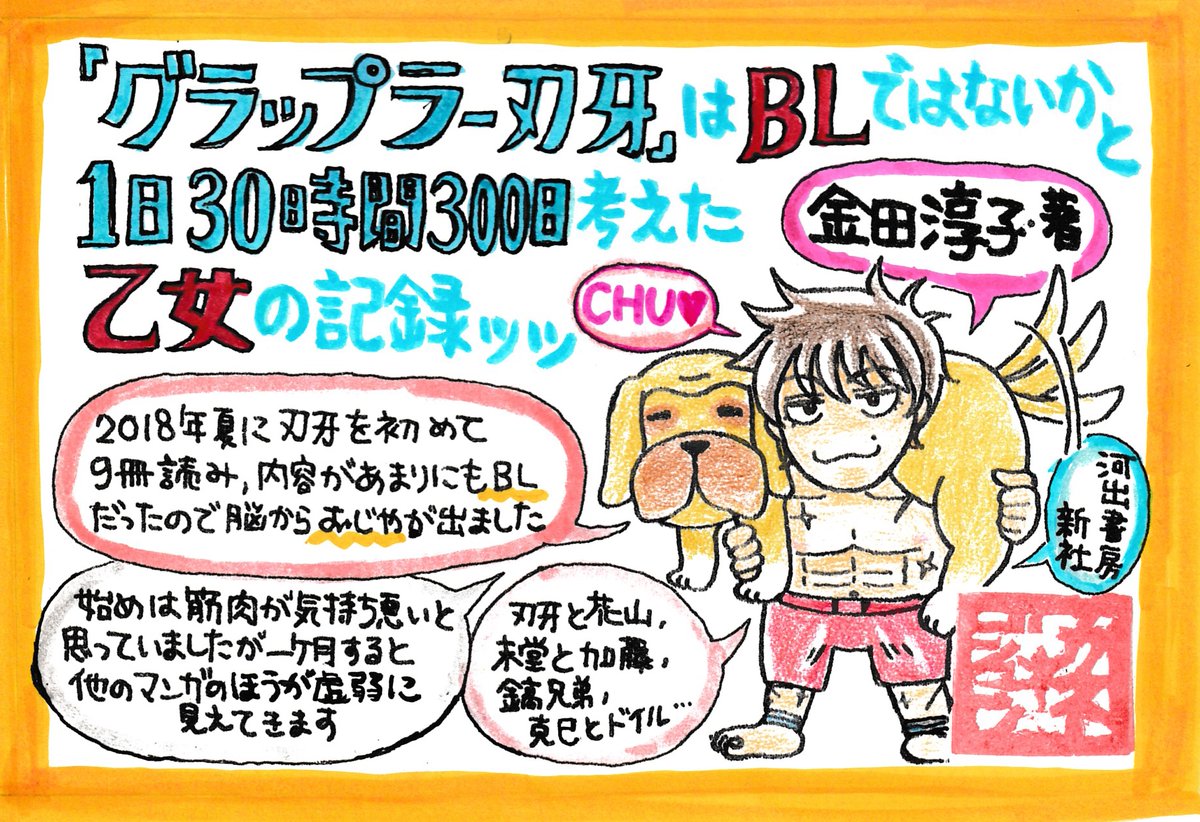 Kaneda Junko Na Twitterze 拙著 グラップラー刃牙 はblではないかと1日30時間300日考えた乙女の記録ッッ 略称ばきろく を販売してくださっている全国のリアル書店様に向けて 著者金田淳子がpopを描きました ユニバーサル版 どうぞご自由に印刷してお使い