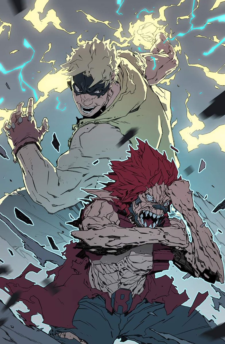 LuigiTeruelArt's tweet photo. As promised! Fat Gum and Red Riot!

|| #fatgum #redriot #kirishima #heroacademia #bokunoheroacademia #anime #fanart || https://t.co/5wYtco4Id7