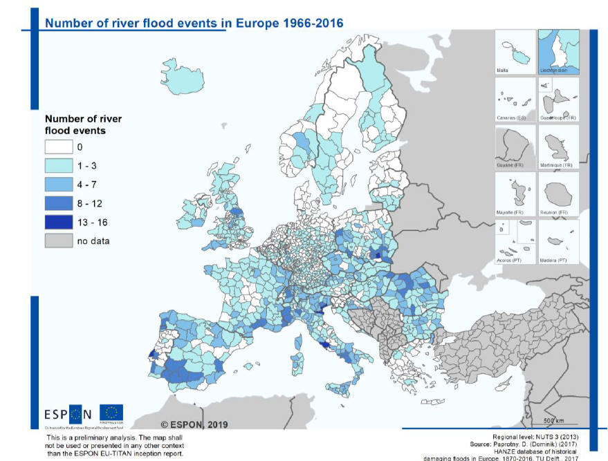 ESPON_Programme's tweet photo. Which areas and sectors are most vulnerable to #naturaldisasters and what are the economic impacts for European regions and cities? Our new project TITAN just delivered its first inception report providing already interesting isnights https://t.co/GnOMl6QCF4 https://t.co/HJvWC3MLlh