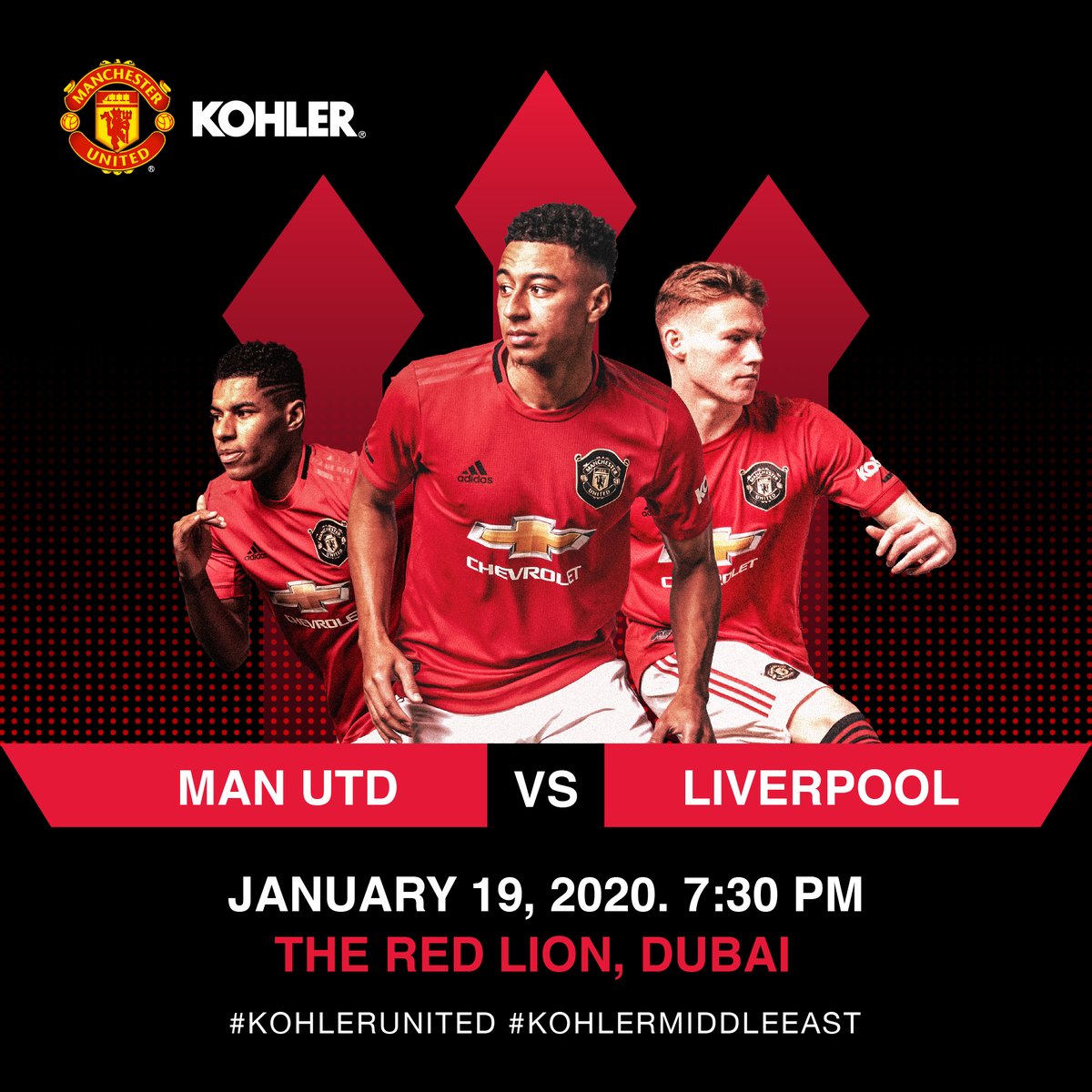 MUSC_UAE's tweet photo. Liverpool up next and to make this event extra special, United's global sponsor, KOHLER will be showing us their support with lots of valuable prizes to give away on the night, so make sure that you come and enjoy the evening with us and KOHLER #kohlerunited #kohlermiddleeast https://t.co/FUItQLVVGf