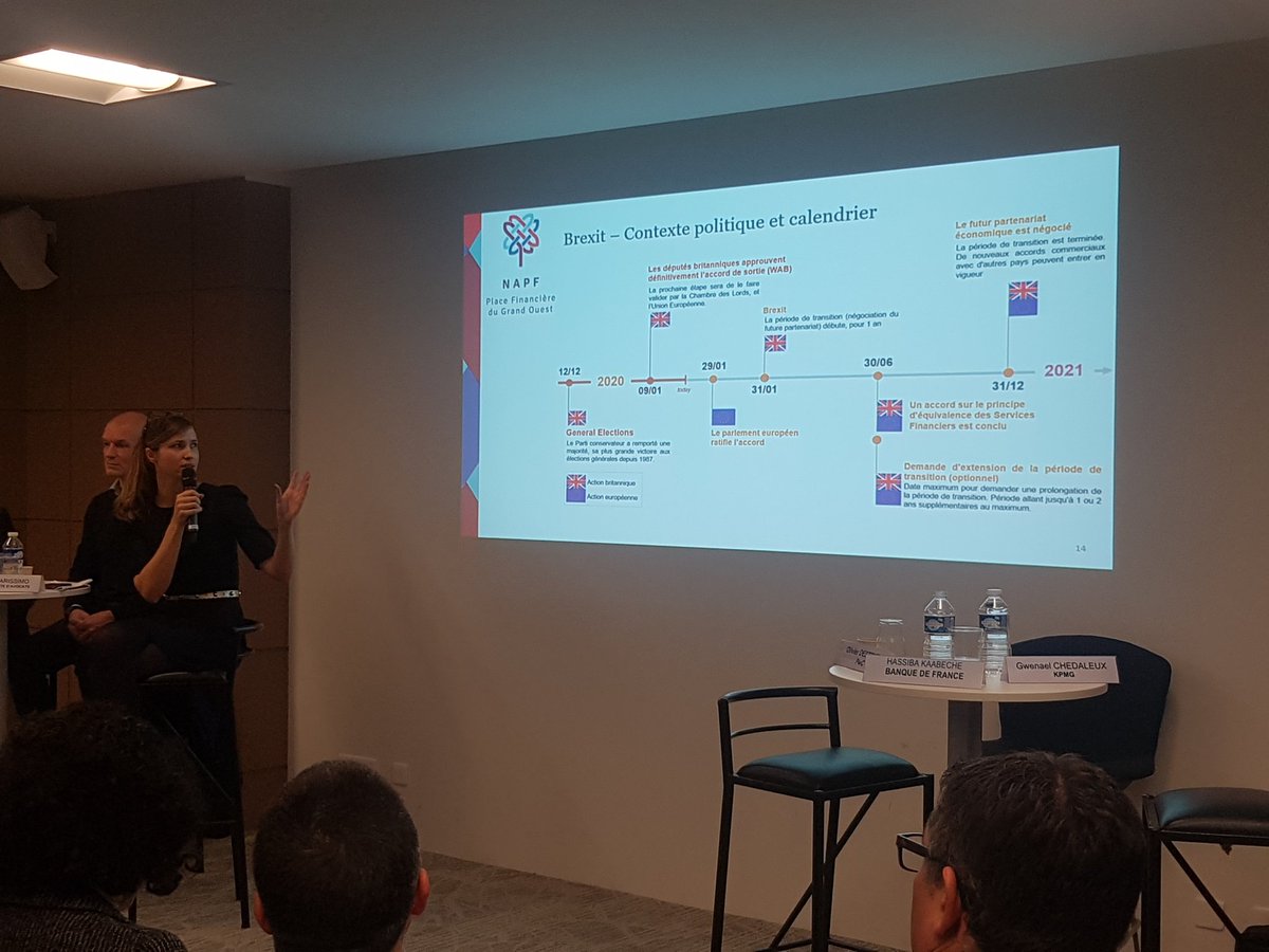 NAPFgrandouest's tweet photo. #Petit'Dej #NAPF sur le #Brexit
 
Les intervenants de @PwC_France @kpmg_ouest reviennent sur les enjeux du #Brexit pour l'industrie : douanes, règlements, IT, circulation des personnes, transfert des données, mais aussi financement du BFR resultant de stocks et délais accrus. https://t.co/2LDIryaHSr